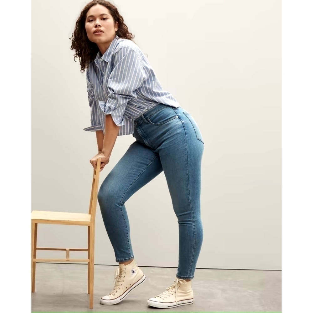 Everlane Skinny Jean Women 26 The High Rise Denim Mid Indigo Light Crop Ankle
